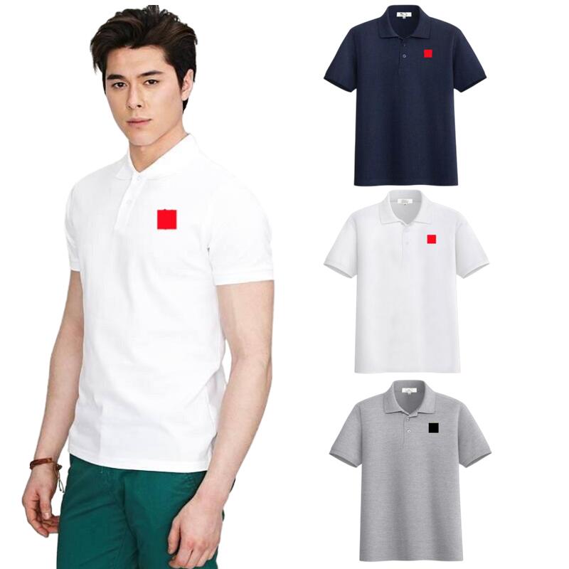 

Men Women POLO Shirt Cotton Heart Eyes Embroidered Lapel Buttons Short-sleeved Pullovers Solid POLO Shirts, Blue#3