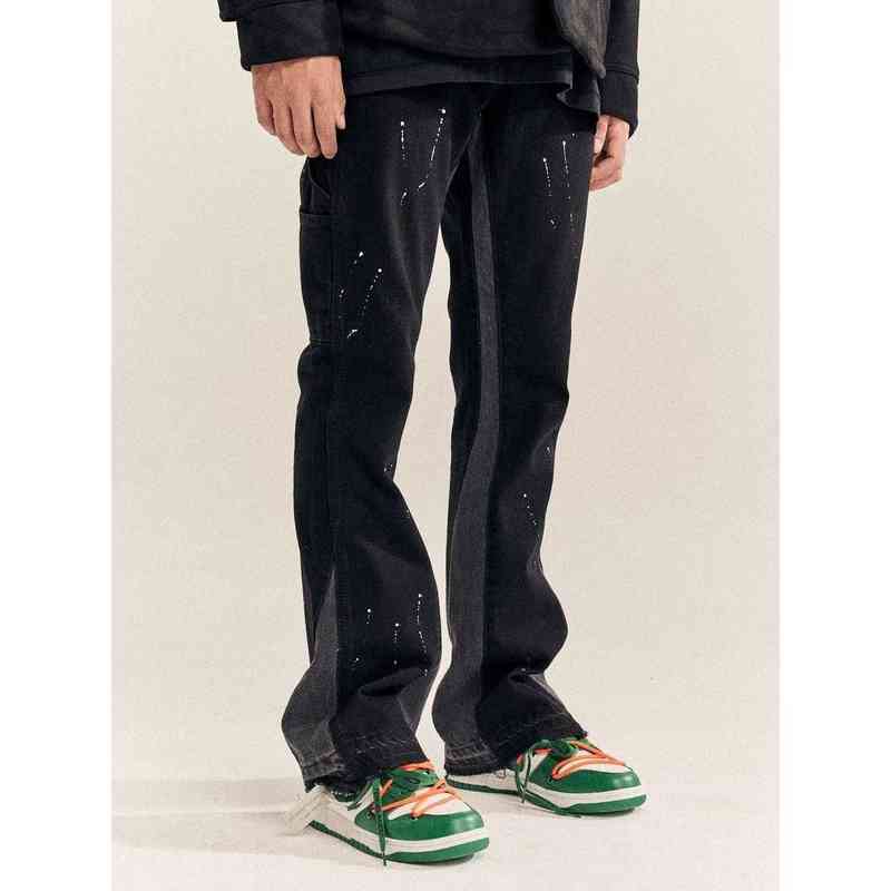 

Mens Sweatpants 2022 Gallerydept High Street Trendsetter Same Jeans Splash Stitching Deconstruction of Trendy Men's Horn Pants, Light blue