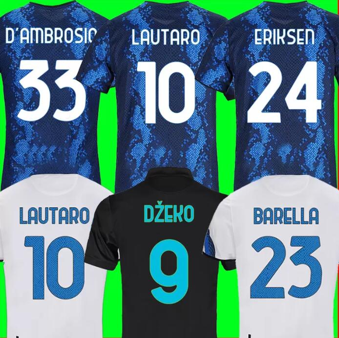 

TOP soccer jerseys 21 22 BARELLA VIDAL LAUTARO INTERS ERIKSEN ALEXIS DZEKO CORREA AWAY THIRD UNIFORMS football shirt 2021 2022 men kids kit 3rd