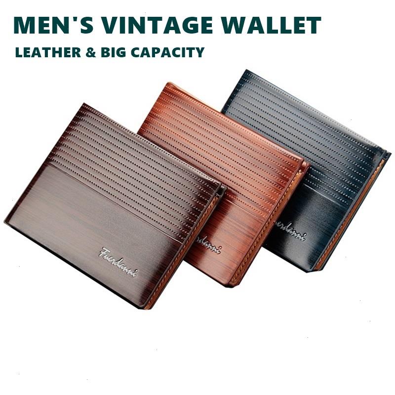 

Men Vintage Wallet Pu Leather Short Slim Male Purses Function 6 Bits Card Case Business Holder 2 Style, Color2