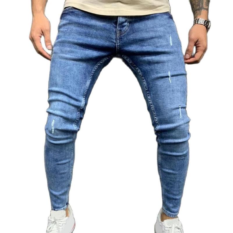 

Men's Jeans Ot Apparel Men Pockets Colorfast Denim Pencil Zipper Ripped Skinny JeansMen's Men'sMen's, Blue