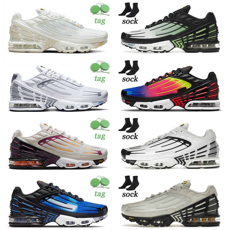 

Authentic Top Og Tuned Tn 3 Plus Running Shoes Ghost Green Rainbow Black Royal Silver Blue Aqua Crimson Red Tn3 Sneakers Athletic Trainers 36-46, A2 39-46 leather triple black