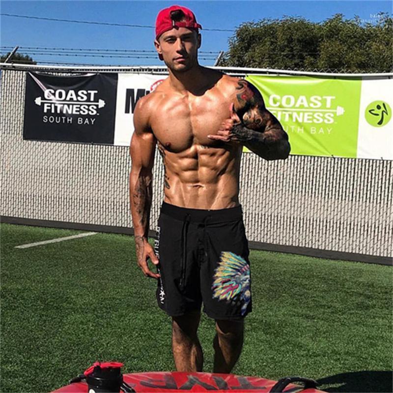 

Men's Shorts Men's Sports Fitness Casual Fashion Cotton 5 Points Pants Gyms Bodybuilding Loose Running Training PantsMen's, Black