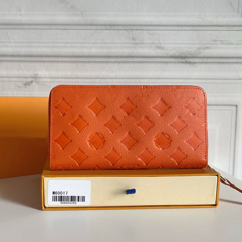 

Women Luxurys Designers Long Wallets Top Quality Handbag Classic Embossed Flower L Bag Ladies Travel Wallet Diamond Zip Coin Purse 19cm 5 Colors With Box, Black