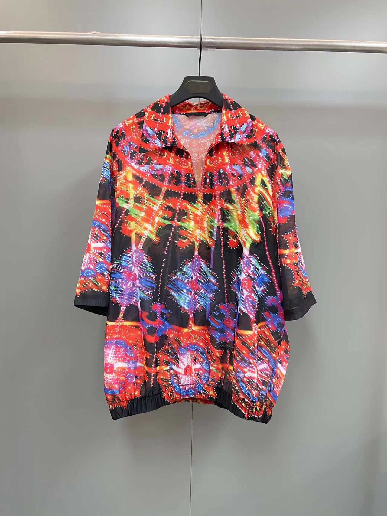

Luxury clothing brand mens designer shirts European size loose edition casual shirt high quality gorgeous printed design men shirts, Multi