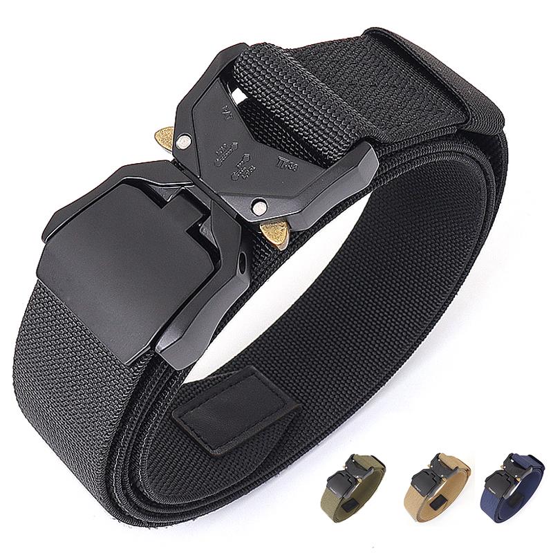 

Belts Men's Belt Army Outdoor Hunting Tactical Military Multi Function Combat Survival Marine Corps Canvas Nylon Waist Strap BeltsBelts, Black
