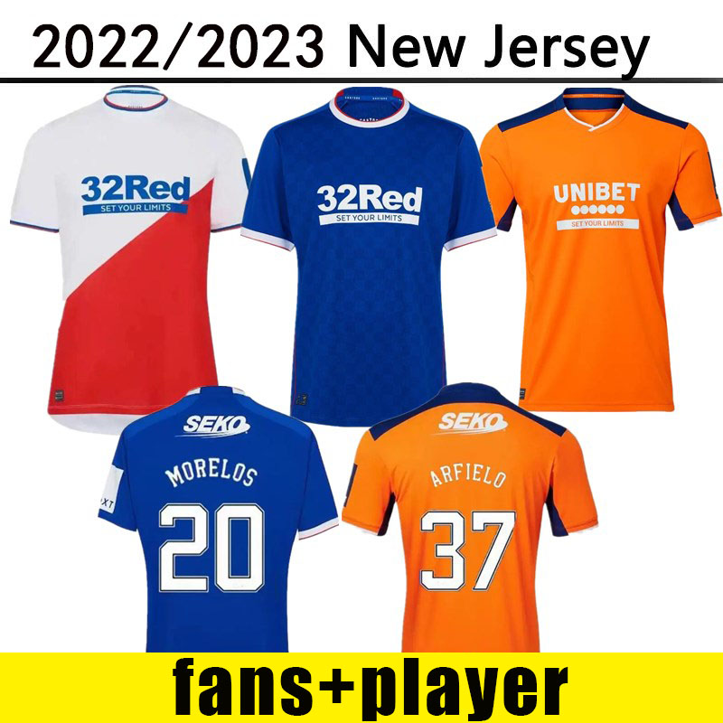 

22 23 Rangers Soccer Jerseys Glasgow Special 2022 2023 150th Anniversary TRAINING TEE DEFOE BARKER MORELOS fans player version 2021 full Jersey Football Shirt top