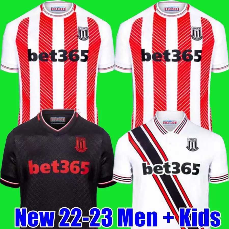 

22 23 Stoke City MIKEL CAMPBELL soccer jerseys SMITH FLETCHER POWELL BROWN CLUCAS home Kits 2022 2023 Baker men kids kit Football Shirts, 2223