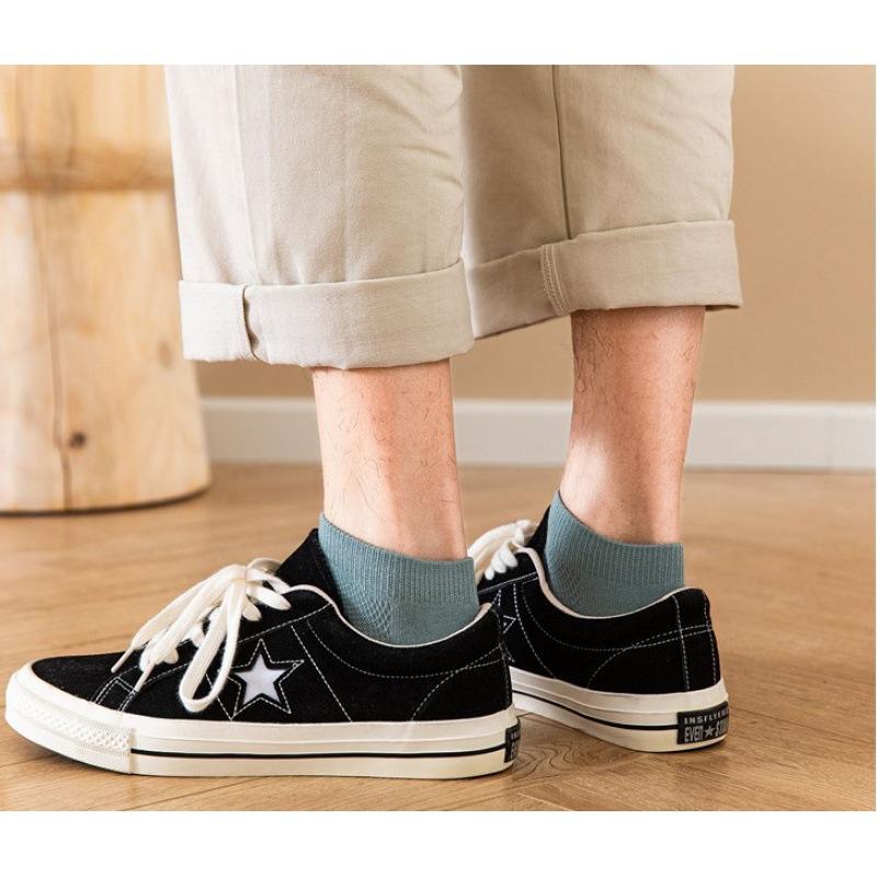 

Men's Socks Summer White 5 Pairs Ankle Man Solid Invisible Breathable No Show Men's Short Cycling Male Sock Gift Fun Sports FunnyMen's