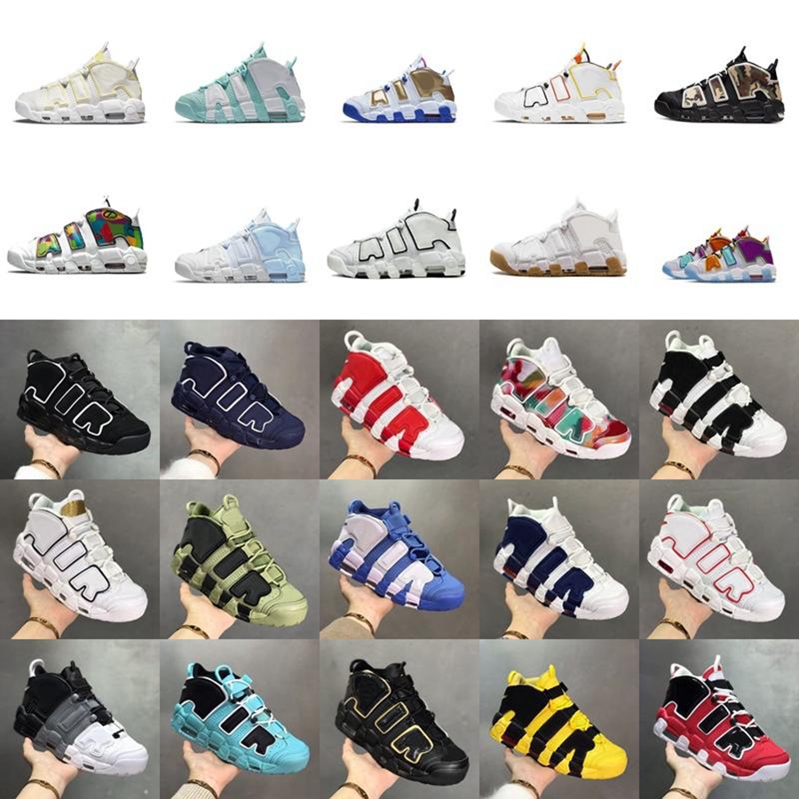 

Newest More UptEmPoS SUPTEMPOs Men Basketball Shoes PRM Premium Wheat Gold s Metallic Tri-colourS 3M Pippens Sneakers 36-45, 24