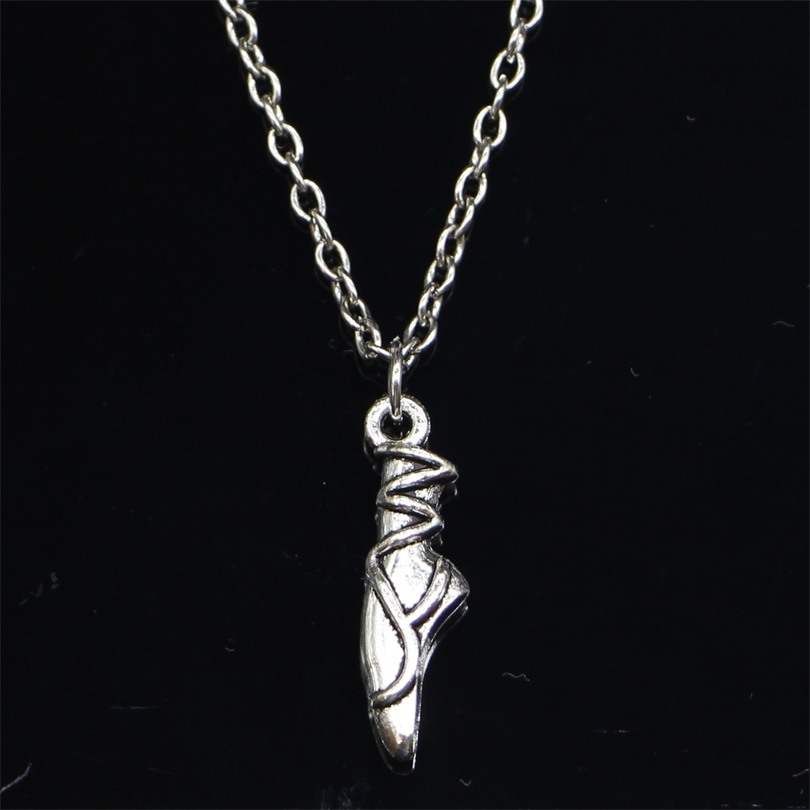 

20pcs New Fashion Necklace 23x6x4mm ballet shoes Pendants Short Long Women Men Colar Gift Jewelry Choker 201014