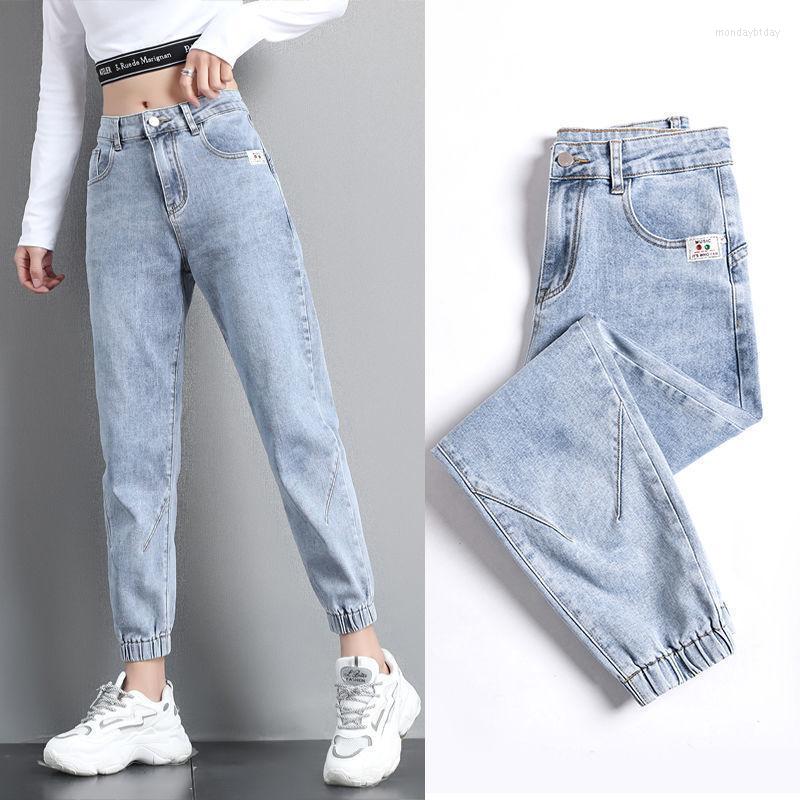 

Women' Jeans High Waisted Women Spring 2022 Loose Tight Fitting Waist Leggings Feet Thin Nine Points Harem Pants Net Red Trend, Light blue