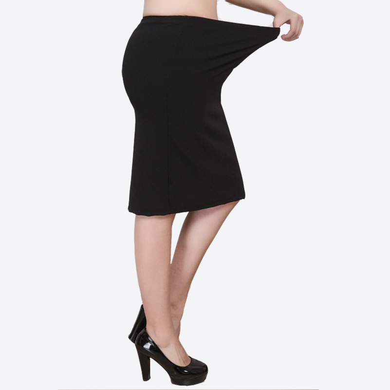 

XL8XL Plus Size Women Summer Skirts Casual Black Large Size Office Ladies Work Skirt Faldas 6XL 7XL Stretch OL Skirt Clothings Y200326