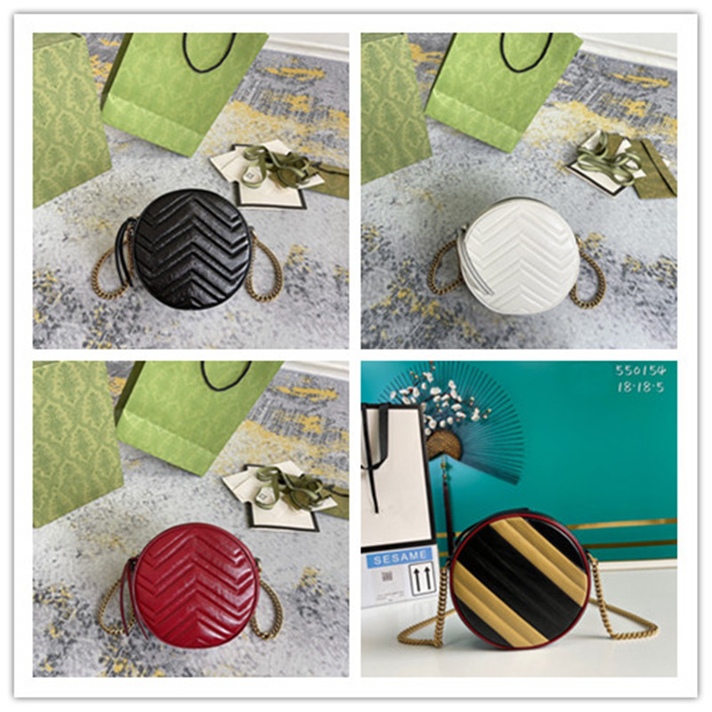 

Designer Luxury Marmont Round Black Mini Shoulder Bag 550154 Chain Crossbody Shoulder Bags Best quality Size 18*18*5CM NDLY