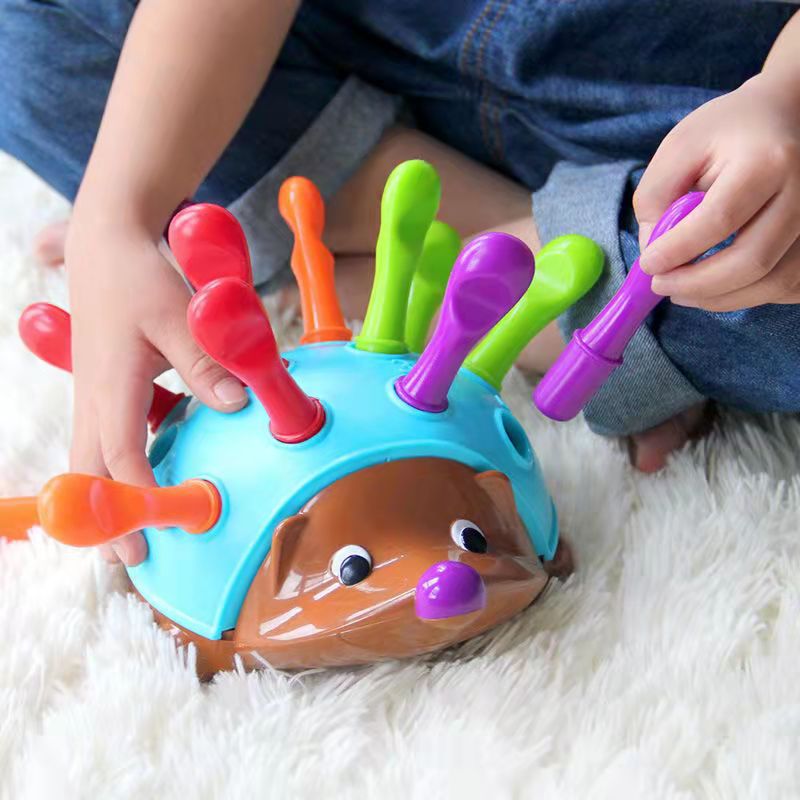 

DIY Colourful Insert Hedgehog Puzzle Toys Montessori Building Intelligence Developing Children Early Educational Math Toy Gifts