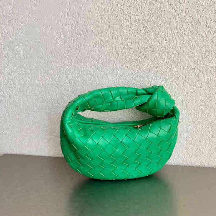 

bags Venetas Designer Bottegav Jodie Original Leather Woven Knotted Round Hobo Underarm Hand Held Dinner Ox Horn Bag, Green