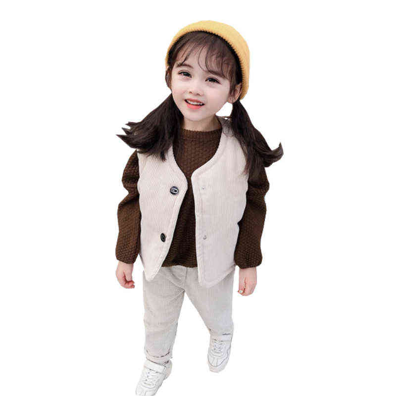 

Jacket For Girls Vest Corduroy Fabric Thickened Heat Boys 1-7 Year Old Beibei Fashion High-Quality Casual Kids Clothing J220718, Photo color