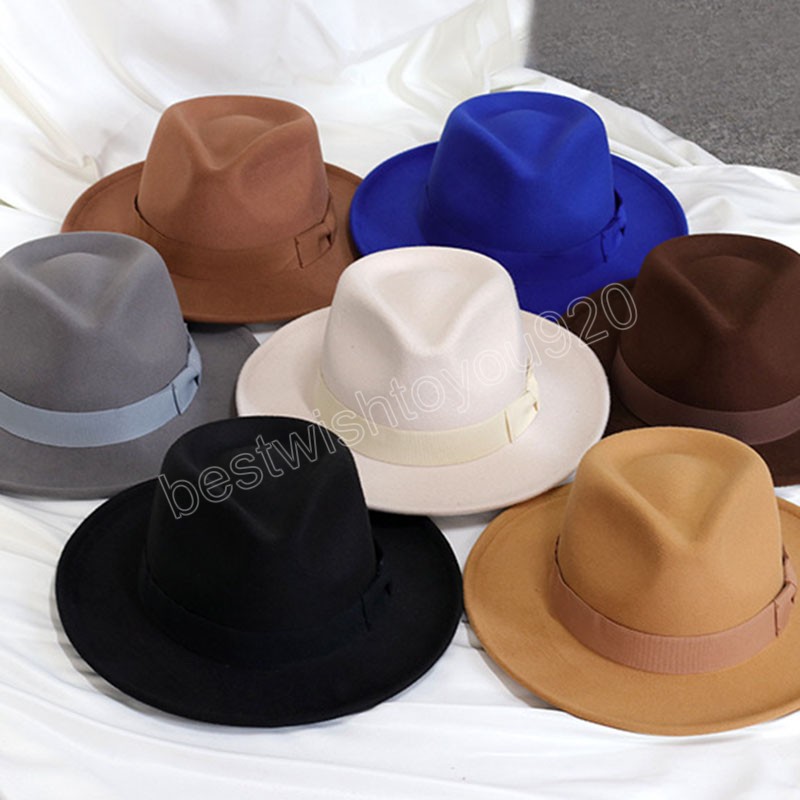 

Hats For Women Bow Ribbon Band Decorate Formal Women's Jazz Hats Short Brim Men's Wedding Church Cap Sombrero Hombre