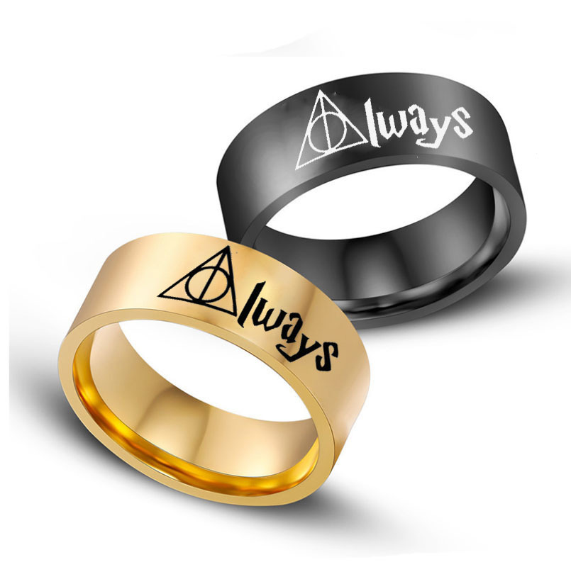 

Film and Television Peripherals Stainless Steel Rings Titanium Steels Men's Rings Fashion Domineering Moony Night Wolf Howling in the Sky Logo Ring
