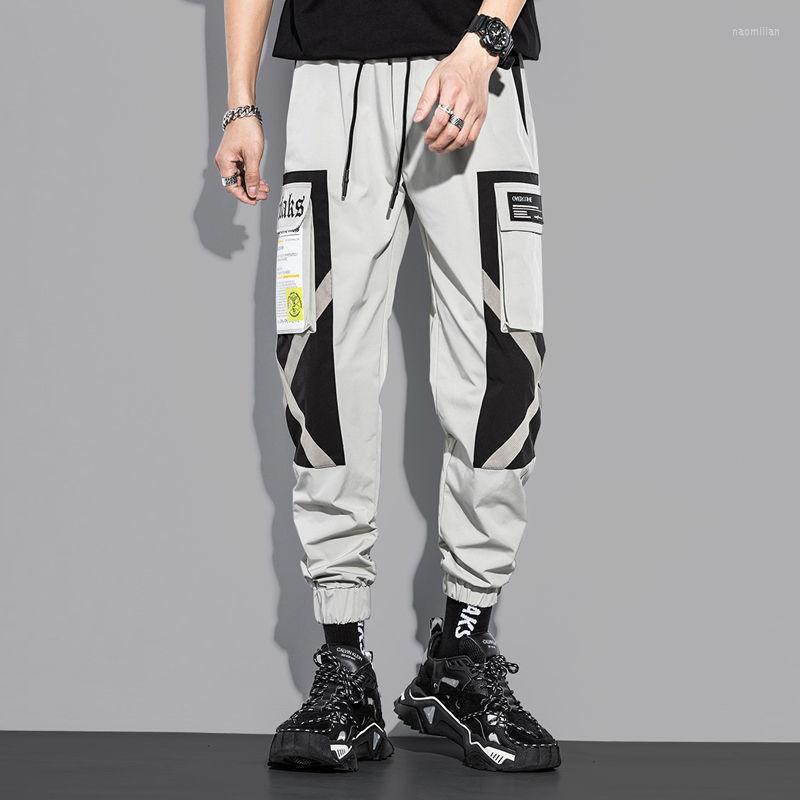 

Men's Pants Men Cargo Korean Fashion Jogger Hip Hop Clothing Streetwear Trousers Black Casual Multi-Pocket Army PantsMen's Naom22, Gz0201-black
