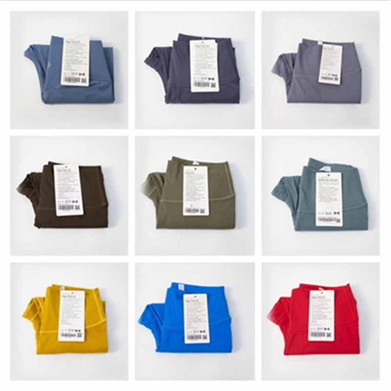 

LU 2022 NEW Women Yoga Pants Solid Color Nude Sports Shaping Waist Tight Jogging Sportswear Womens Nine Point High Quality, 0006