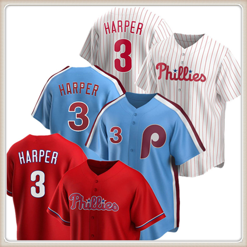 

Bryce 3 Harper Jersey Rhys Hoskins Aaron Nola Mike Schmidt Baseball Jerseys Andrew 22 McCutchen JT Realmuto Didi Gregorius Roy Halladay White, Men m-xxxl feichengren