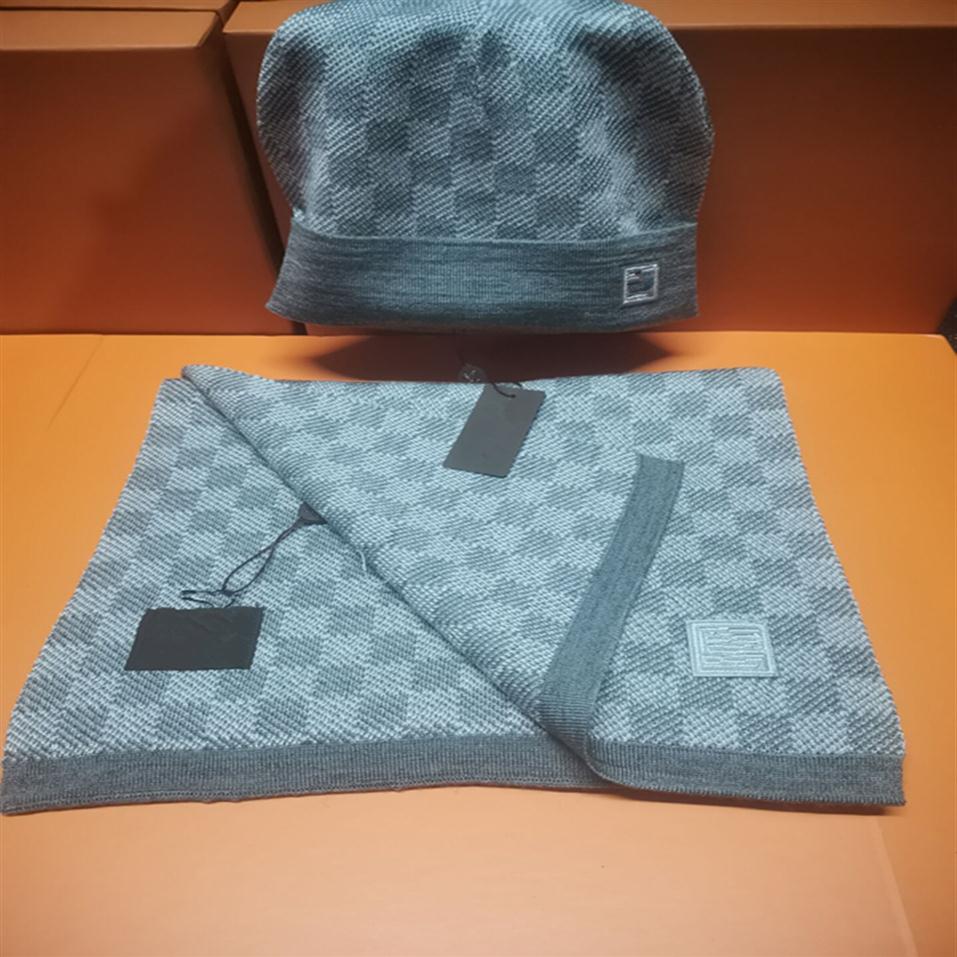 

65 Scarves Sets Women mens knitted Scarf and Hat Set Winter Warm Hats and scarves Beanie Hat for men With BOX #5653109