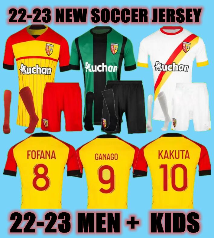 

2022 RC Lens Sainte-Barbe soccer jerseys Kakuta Ganago Sotoca Muinga Medina Bade 2023 maillot de foot Men Kits Kids football uniform