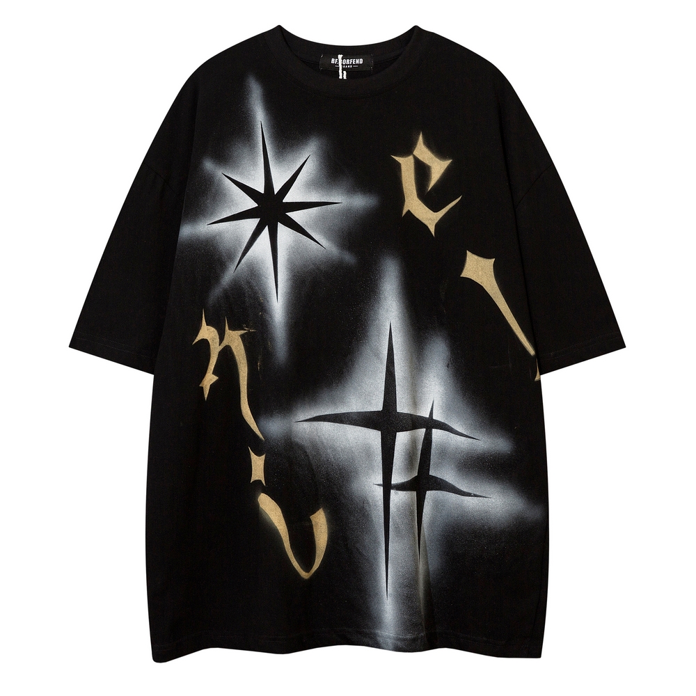 

Men T-Shirt Hip Hop T Shirt Summer Short Sleeve Cotton Black White Tops Tees