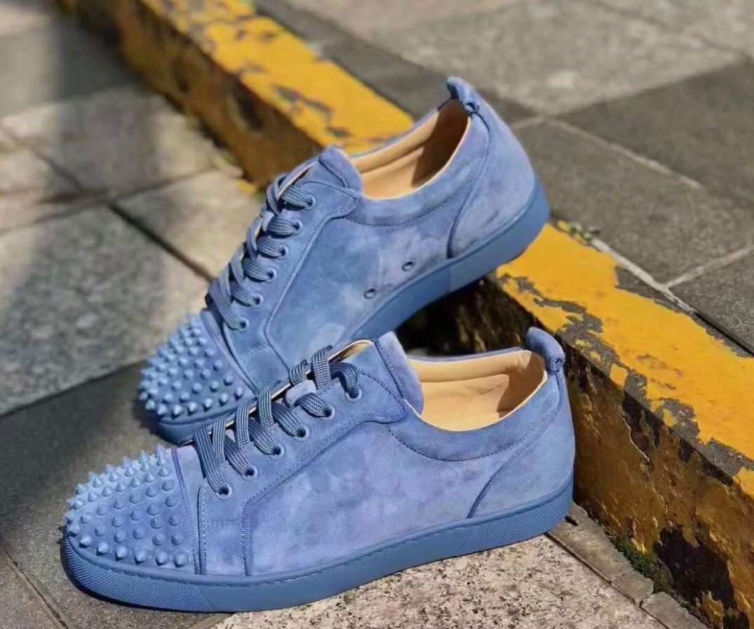 

Christians Top Suede Leather MEN'S Low Top Runner Sneakers Junior Spikes Red Bottoms Sneakers Rivets Trainers Mens Women Designs Red Sol xle