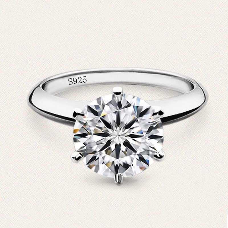 

Lose Money Sale solitaire 925 sterling Silver Ring 7mm SONA CZ Diamant Engagement Wedding Rings For Women Ring Size 4 5 6 7 8 9