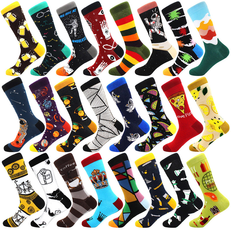 

Fashion Funny Mens Socks Hip Hop Harajuku Kawaii Cartoon Cotton Socks Fruit Animal Beer Food Happy Casual Socks Gifts for Men 220608, 19