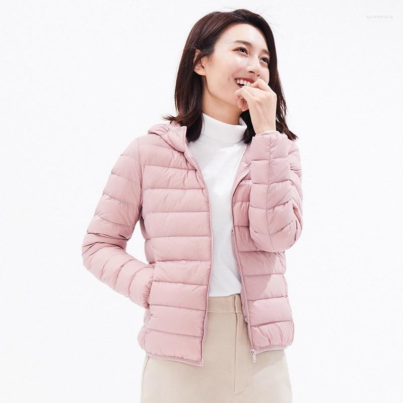 

Women' Down & Parkas 2022 High Quality Autumn White Duck Coats Women Light Hooded Coat Famale Slim Short Jackets Woman Chaquetas De Mujer, Black