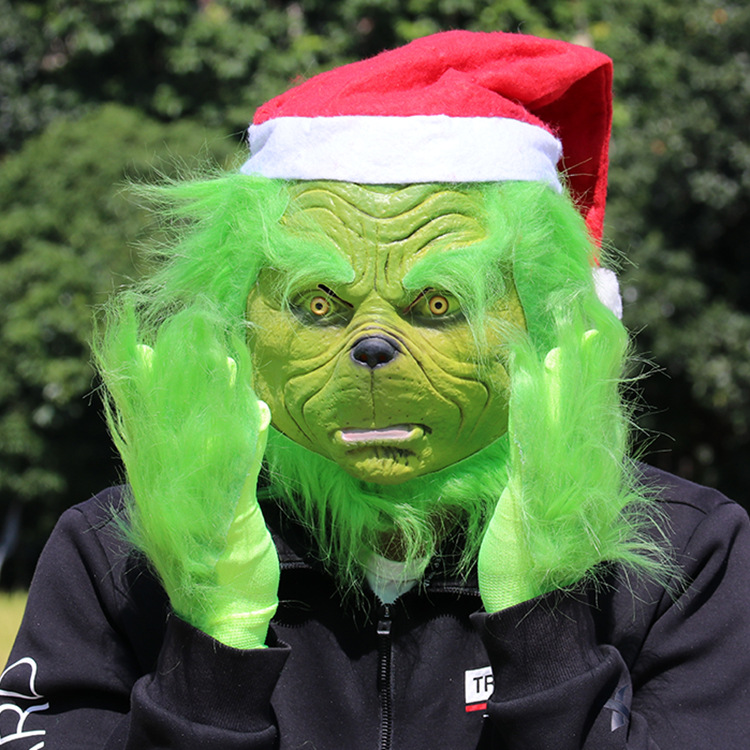 Halloween Easter American film green hair monster Carnival maskl Mask Masquerade Ball series plastic-image-761266223