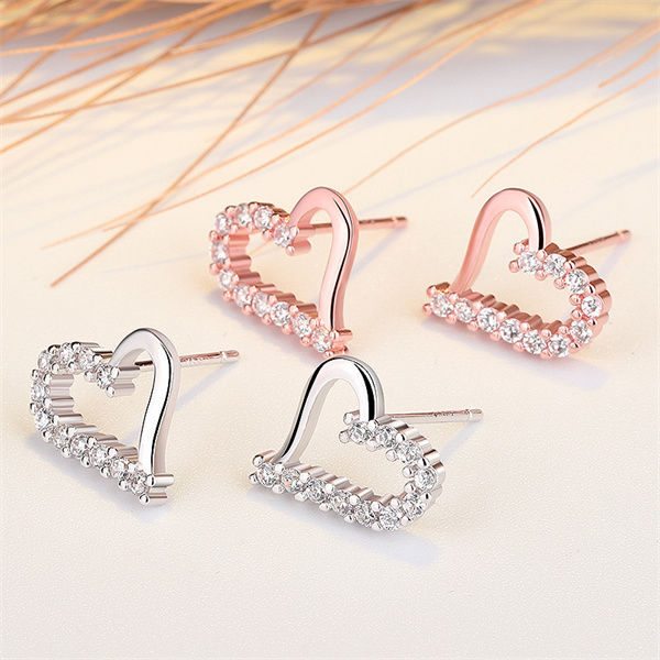 

Creative Fashion Zircon Diamond Love Charm earrings AB597