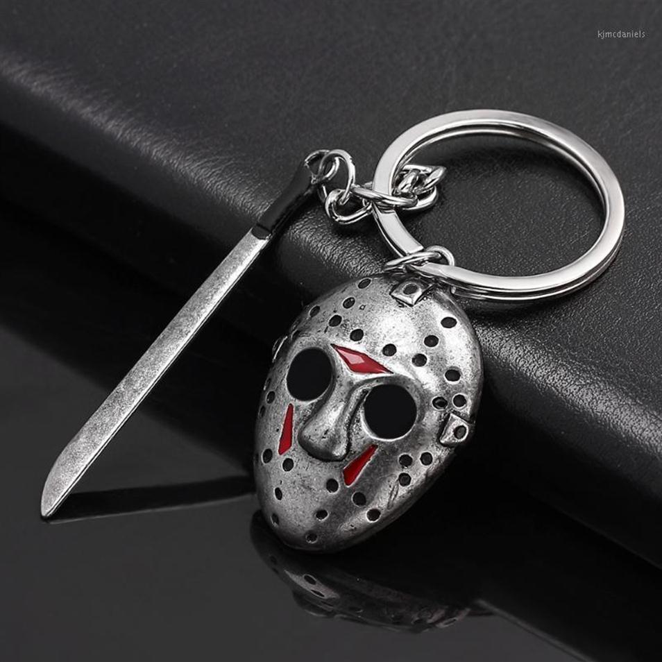 

Keychains Whole 10 Pcs Horror Movie Friday The 13th Keychain Jason Mask Knife Cosplay Key Chain For Women Men Punk Jewelry Coo2796