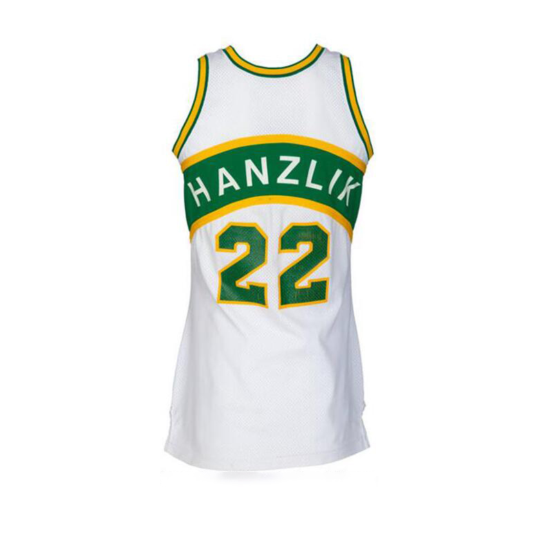 Maillot de basket-ball cousu Bill Hanzlik Mitchell Ness 1980-81 maillots rétro Mesh Hardwoods Classics Hommes Femmes Jeunesse S-6XL