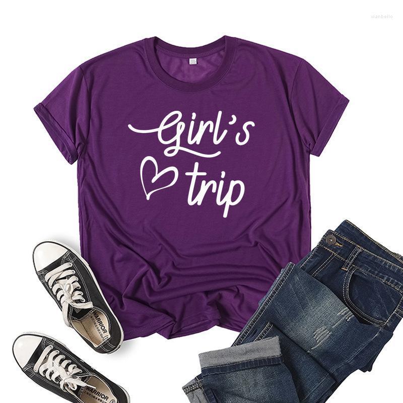 T-Shirt Femme Lettres De Voyage Imprimé T-shirts O-cou Mode Lâche Loisirs Classique Tops Jaune Noir T-shirts Pour Les Femmes D'été 2022