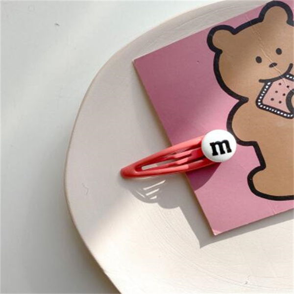 

New cute color cartoon m bean drop oil letter BB clip s22, Photo