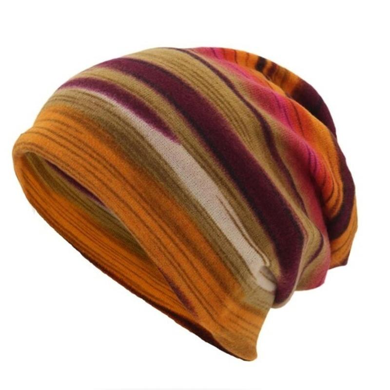 

Beanie/Skull Caps Spring Striped Beanies For Men Unisex Summer Thin Knitted Beanie Men's Multifunction Hedging Cap Hats Male Kerchief #T1PBe, Or