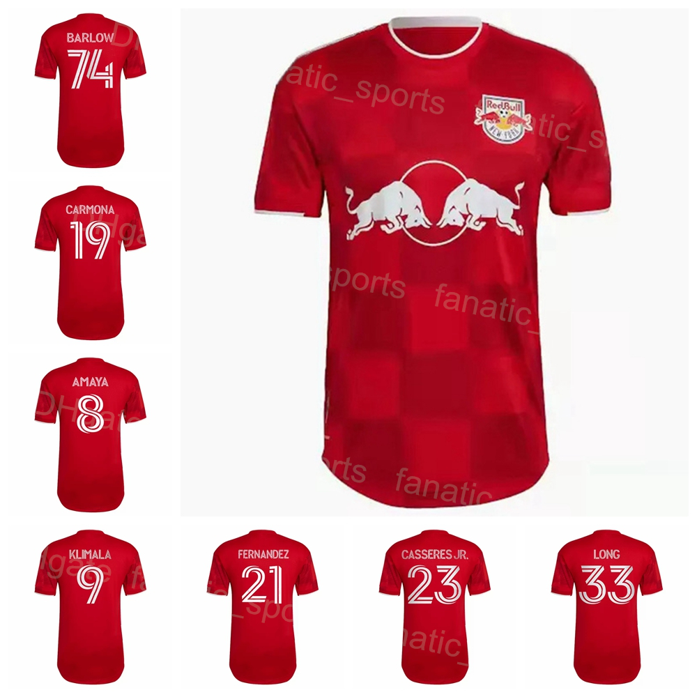 

MLS New York Red Soccer 21 Omir Fernandez Jerseys 7 Thomas Edwards 12 Dylan Nealis 74 BARLOW 9 Patryk Klimala 10 Lewis Morgan 33 LONG 74 BARLOW Football Shirt Kits 2022