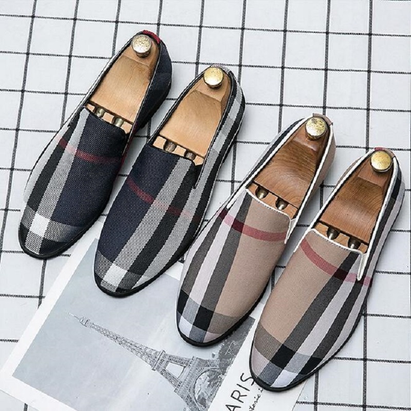 

New Mens Dress Stripe Patchwork Leather Shoes Fashion Handmade Wedding Party Loafers Oxford Shoes Big Size Da045, Blue