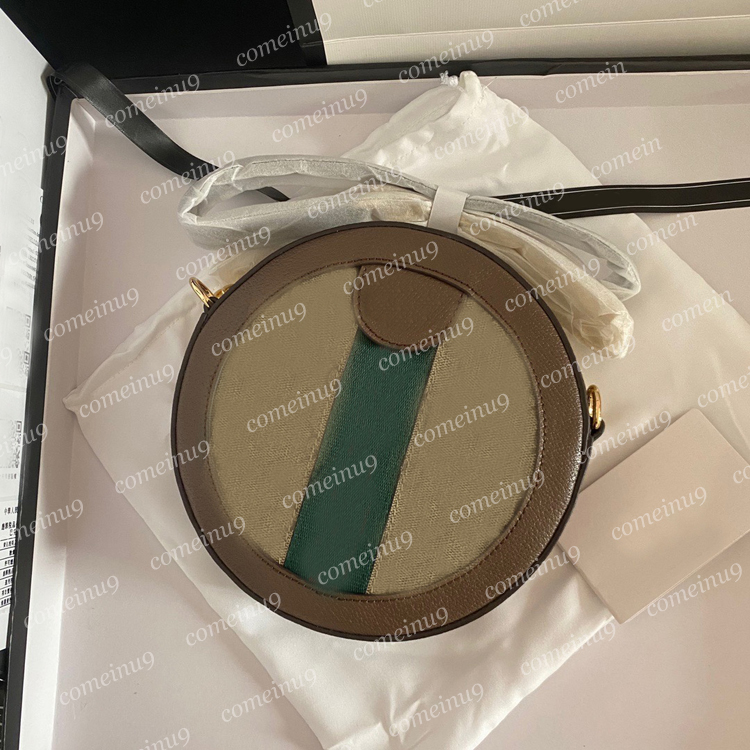 

Top Quality Women's Chain Round Bag 550618 Coffee Cowhide PVC Shoulder Crossbody Bags Zipper Phone Small Purse Factory Price