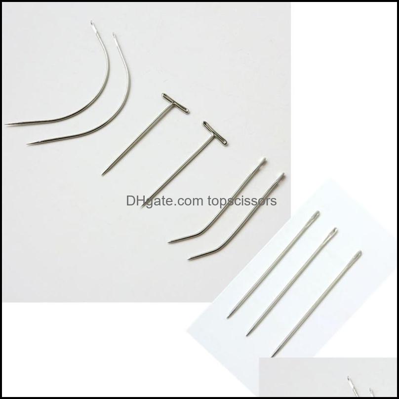 

Hair Tools Accessories Products 12Pcs/Bag Stainless Steel Needles Sewing For Weaving Professional Extensions Different Style Drop Delivery