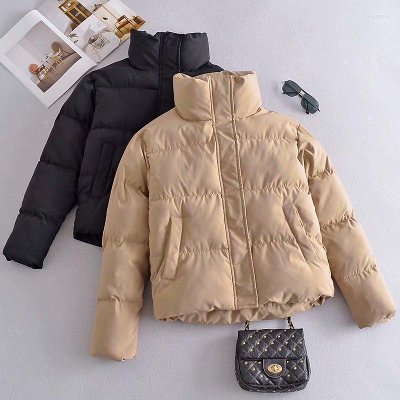 

Women' Jackets 2022 Street Fashion Urban Leisure Stand Collar Bread Suit Cotton Coat Female, Black