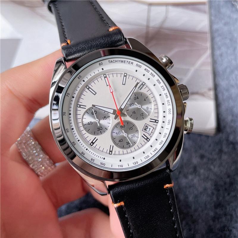 

2022 New High Quality Men Luxury Watches Six Stitches Series All The Dials Work Mens Quartz Watch Japan Top Brand Leather Strap Clock Fashion Blue Angel Men's Gift