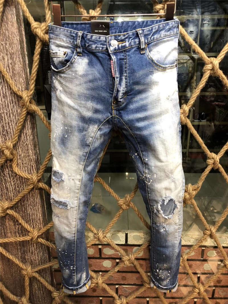 

SS20 New Arrival Top Quality Brand Designer Men Denim Cool Guy Jeans Embroidery Pants Fashion Holes Trousers Italy yGx DSQUAREDs DSQ2s DSQs, A196