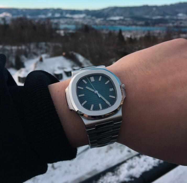 

BK Factory Mens Automatic Movement 40 mm Watch Blue Dial PP Classic 5711 /1A Watches Transparent Back Wristwatches, Thimble