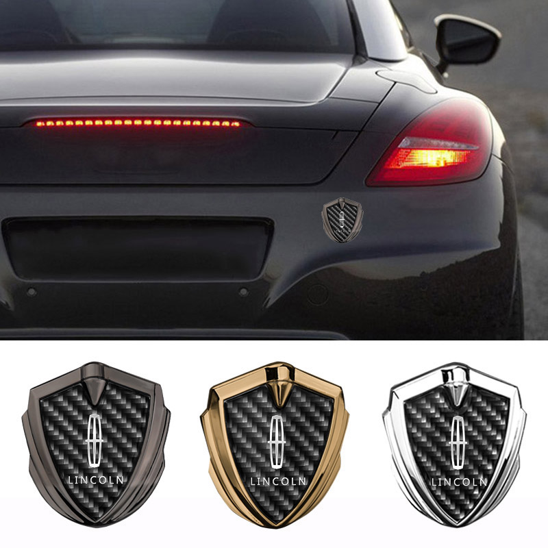 

1pc Metal Car Side Sticker Shield Window Emblem Badge for Lincoln Navigator Logs MKC MKZ MKS Continental MKT MK2 MKX Accessories, Black