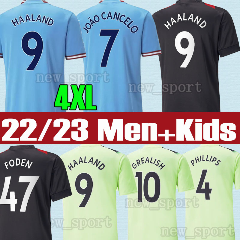

3XL 4XL 22 23 HAALAND JOAO CANCELO #7 soccer jerseys GREALISH MANS CITIES MAHREZ fans version DE BRUYNE FODEN 2022 2023 football Men add kids tops shirt Sales, 22 23 new